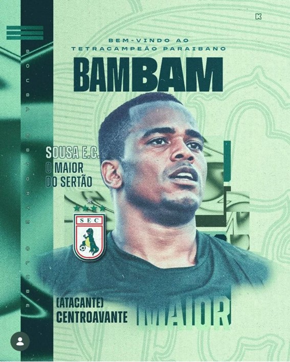 Sousa EC anuncia a contratação do atacante Bambam, ex-Decisão-PE
